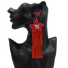 E-5045 Boho 4 Colors  Vintage Long Tassel Drop Earrings Acrylic Flower Pendant  Statement Drop Dangle Earrings for Women Vintage Jewelry