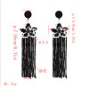E-5045 Boho 4 Colors  Vintage Long Tassel Drop Earrings Acrylic Flower Pendant  Statement Drop Dangle Earrings for Women Vintage Jewelry