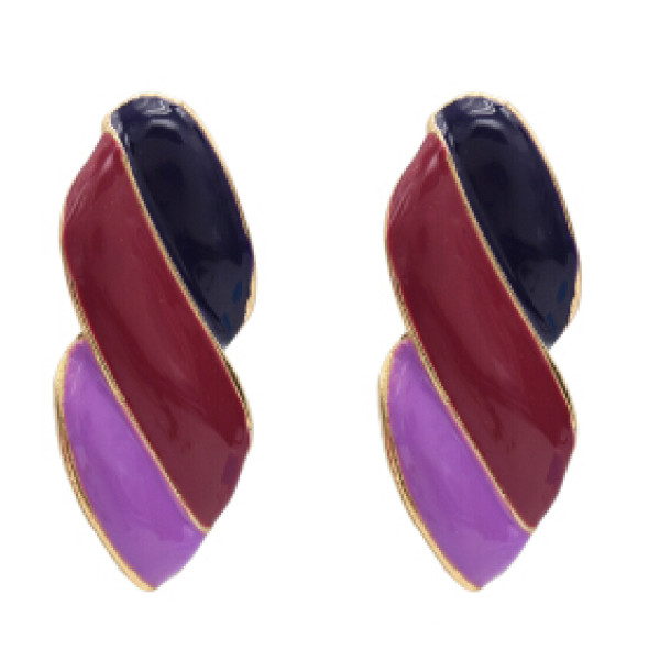 E-5046 Fashion Gold Metal Enamel Geometric Shape Drop Earrings for Women Boho Party Jewelry