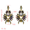 E-5043 3 Colors Rhinestone Vintage Gold-Plated Earrings