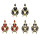 E-5043 3 Colors Rhinestone Vintage Gold-Plated Earrings