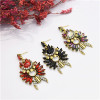 E-5043 3 Colors Rhinestone Vintage Gold-Plated Earrings