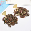 E-5048 Trendy Alloy Acrylic Feather drop dang Earring For Women Jewelry Design