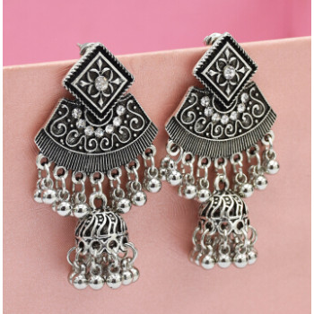 E-5052 2 Colors Boho Silver Gold Metal Bells Statement Drop Dangle Earrings for Women Festival Party Jewelry