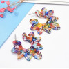 E-5053 4 Colors Trendy Alloy Multicolor  Acrylic Flower drop Earring For Women Jewelry Design