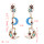 E-5050 Retro Geometric Colorful Stars Moon Enamel Long Drop Earrings for Women