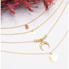 N-7158 New Fashion Gold Moon Shaped Pendant Necklace Clavicular Chain Multilayer Necklace Women Charming Jewelry