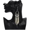 E-5060 6 Colors Trendy Alloy Tassel Bead Feather Earring For Women Jewelry Design