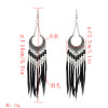 E-5060 6 Colors Trendy Alloy Tassel Bead Feather Earring For Women Jewelry Design