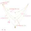 N-7159 Fashion Gold Alloy Moon Cross Pendant Necklace Clavicular Chain Multilayer Necklace 4 Layers for Women