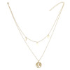 N-7160 Fashion Double Layers Gold Metal Round Pendant Necklaces for Women Party Jewelry