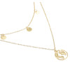 N-7160 Fashion Double Layers Gold Metal Round Pendant Necklaces for Women Party Jewelry