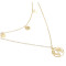 N-7160 Fashion Double Layers Gold Metal Round Pendant Necklaces for Women Party Jewelry