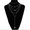 N-7163 Fashion Silver Alloy Sun Shaped Pendant Necklace Clavicular Chain Multilayer Necklace 5 Layers for Women