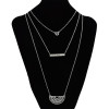 N-7164 Fashion Simple Fan-shaped Necklace Conch Pendant 3 Layers Clavicle Chain