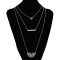 N-7164 Fashion Simple Fan-shaped Necklace Conch Pendant 3 Layers Clavicle Chain