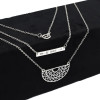 N-7164 Fashion Simple Fan-shaped Necklace Conch Pendant 3 Layers Clavicle Chain