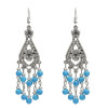 E-5058 Bohemian Silver Metal Flower Shape Resin Beaded Statement Earrings for Women Party Jewelry