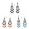 E-5058 Bohemian Silver Metal Flower Shape Resin Beaded Statement Earrings for Women Party Jewelry