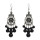 E-5059 Vintage Bohemian Silver Metal Flower Shape Resin Bead Statement Earrings for Women Party Jewelry