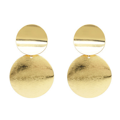 E-5063 2 Colors Alloy Double-Layer Disc Simple Atmospheric Earrings
