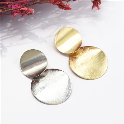 E-5063 2 Colors Alloy Double-Layer Disc Simple Atmospheric Earrings