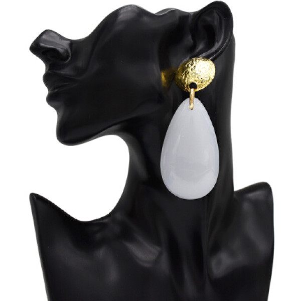 E-5072 Fashion Gold Metal Acrylic Glass Big Drop Earrings for Women Boho Wedding Party Jewelry