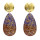 E-5072 Fashion Gold Metal Acrylic Glass Big Drop Earrings for Women Boho Wedding Party Jewelry