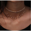 N-7174 6 Styles Fashion Silver Alloy Sun Moon Shaped Pendant Necklace Clavicular Chain Multilayer Necklace for Women