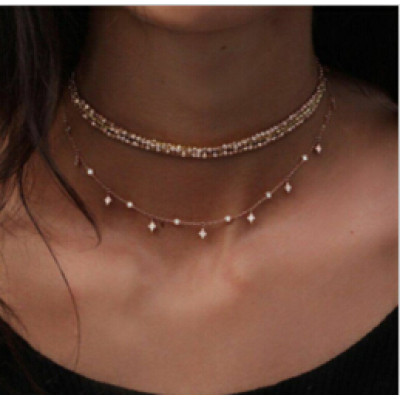 N-7174 6 Styles Fashion Silver Alloy Sun Moon Shaped Pendant Necklace Clavicular Chain Multilayer Necklace for Women