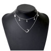N-7174 6 Styles Fashion Silver Alloy Sun Moon Shaped Pendant Necklace Clavicular Chain Multilayer Necklace for Women
