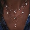 N-7173 5 Styles Multi-Layer Rhinestone Tassel Gold Alloy Necklace