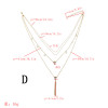 N-7173 5 Styles Multi-Layer Rhinestone Tassel Gold Alloy Necklace