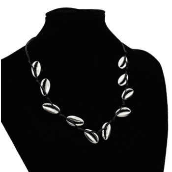N-7171 Vintage Ethnic Leather Alloy Shell Statement Necklace For Women Fashion Jewerly