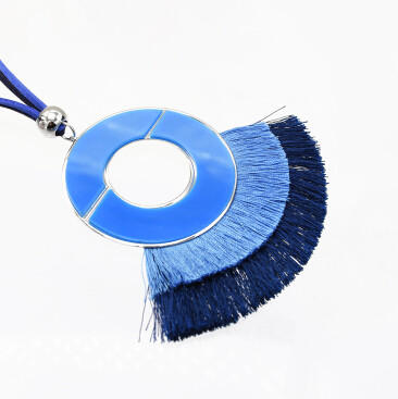 N-7176 Ethnic Boho Handmade Round Tassel Pendant Necklace For Women Party Jewelry