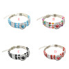 B-0922 4 Colors Boho Silver Alloy Acrylic Beads Bracelets & Bangles for Women Wedding Party Jewelry