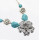 N-7175 New Fashion Charming Blue Stone Flower Chain Resin Choker Necklace For Women