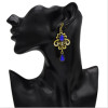 E-5086 Turkish Boho Gold Metal Italy Rhinestone Statement Earrings Creative Vintage Carved Hollow Out Drop Dangle Earrings for Women Festival Party Jewelry