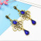 E-5086 Turkish Boho Gold Metal Italy Rhinestone Statement Earrings Creative Vintage Carved Hollow Out Drop Dangle Earrings for Women Festival Party Jewelry