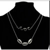 N-7180  2Pcs/set Vintage Silver Alloy Geometric Shape Necklaces for Women Boho Party Jewelry