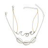 N-7180  2Pcs/set Vintage Silver Alloy Geometric Shape Necklaces for Women Boho Party Jewelry
