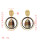 E-5088 Fashion Gold Metal Alloy Double Ring Three Layer Drop Earring