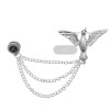 P-0426 Gold Silver Alloy Birds Brooches Coat Pins Collar Chain Women Men Suit Dress Accessories Party Jewelry