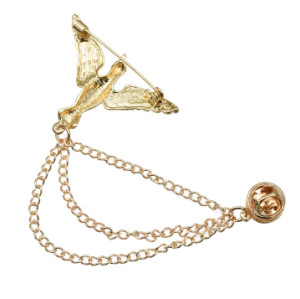 P-0426 Gold Silver Alloy Birds Brooches Coat Pins Collar Chain Women Men Suit Dress Accessories Party Jewelry