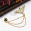 P-0426 Gold Silver Alloy Birds Brooches Coat Pins Collar Chain Women Men Suit Dress Accessories Party Jewelry