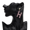 E-5089 6 Colors New Fashion Gold Metal Creative English Alphabet Letter Shaped Pendant Drop Earrings For  Women Personalized Charming Jewelry