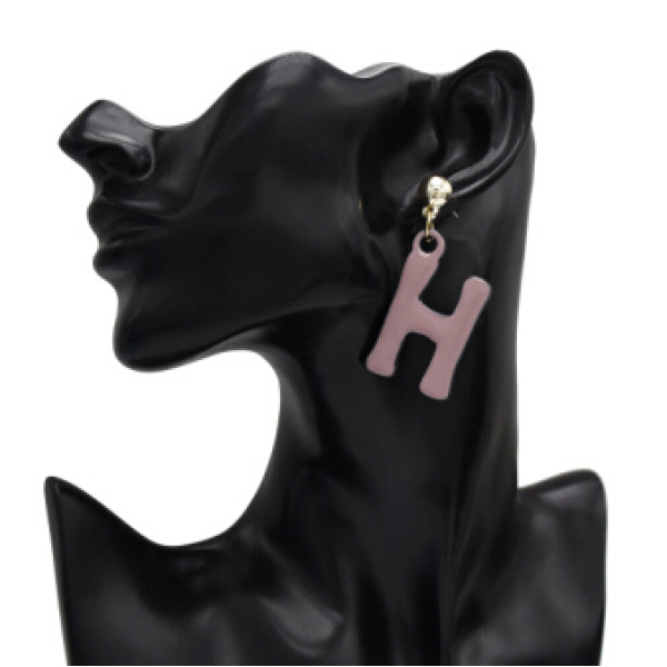 E-5089 6 Colors New Fashion Gold Metal Creative English Alphabet Letter Shaped Pendant Drop Earrings For  Women Personalized Charming Jewelry