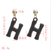 E-5089 6 Colors New Fashion Gold Metal Creative English Alphabet Letter Shaped Pendant Drop Earrings For  Women Personalized Charming Jewelry
