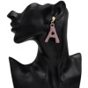 E-5090 6 Colors New Fashion Gold Metal Creative Letter A Shaped Pendant Drop Earrings For  Women Personalized Charming Jewelry