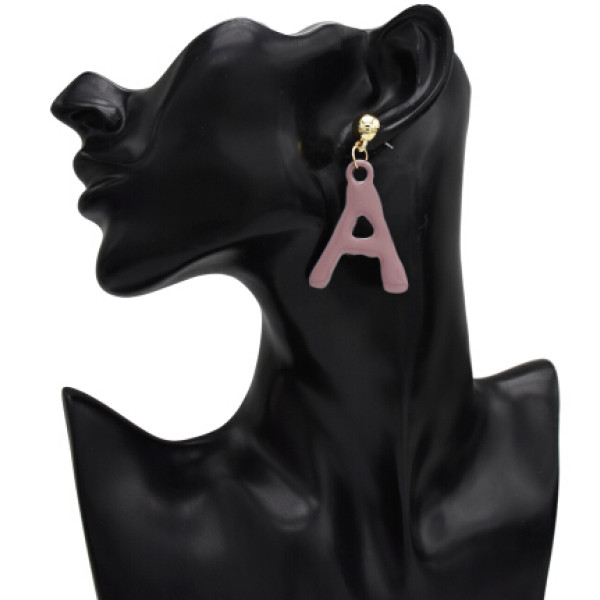 E-5090 6 Colors New Fashion Gold Metal Creative Letter A Shaped Pendant Drop Earrings For  Women Personalized Charming Jewelry